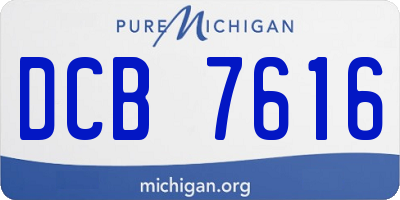 MI license plate DCB7616