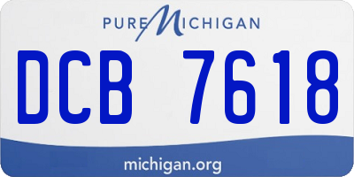 MI license plate DCB7618