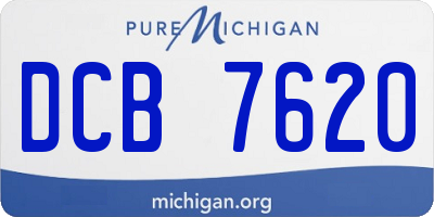 MI license plate DCB7620