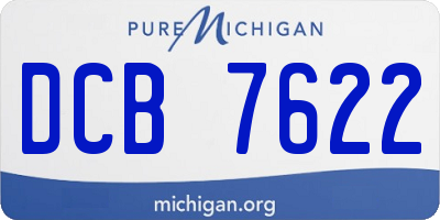 MI license plate DCB7622