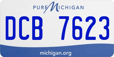 MI license plate DCB7623