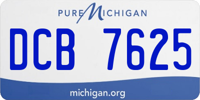 MI license plate DCB7625