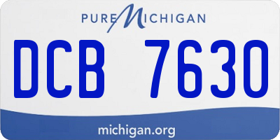MI license plate DCB7630