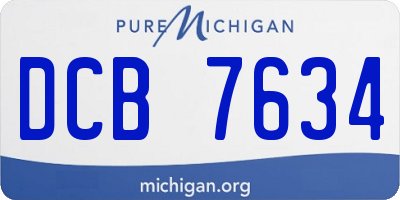 MI license plate DCB7634