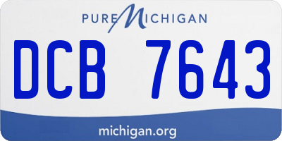 MI license plate DCB7643