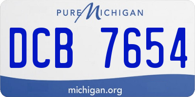 MI license plate DCB7654