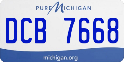 MI license plate DCB7668