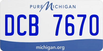 MI license plate DCB7670