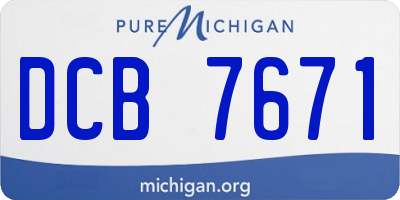 MI license plate DCB7671