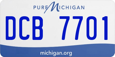 MI license plate DCB7701