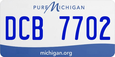 MI license plate DCB7702