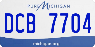 MI license plate DCB7704