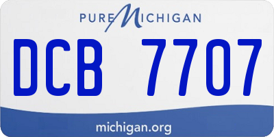 MI license plate DCB7707