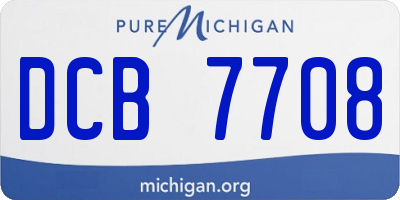 MI license plate DCB7708