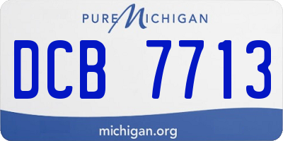 MI license plate DCB7713