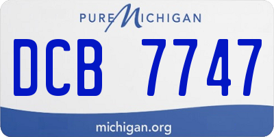 MI license plate DCB7747