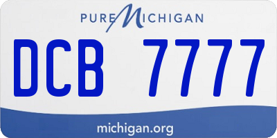 MI license plate DCB7777