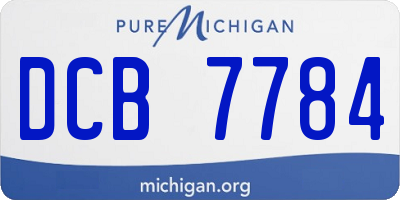 MI license plate DCB7784