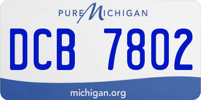 MI license plate DCB7802