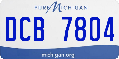 MI license plate DCB7804