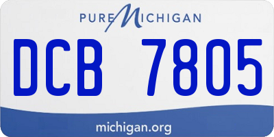 MI license plate DCB7805