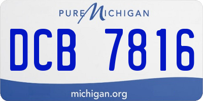 MI license plate DCB7816