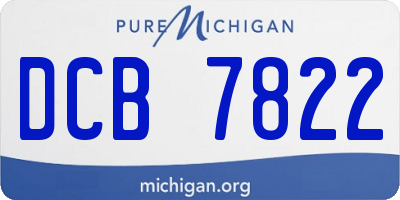 MI license plate DCB7822