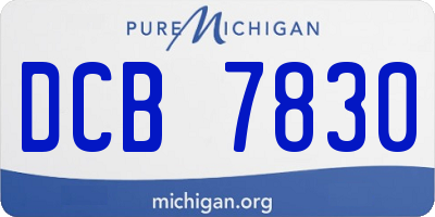 MI license plate DCB7830