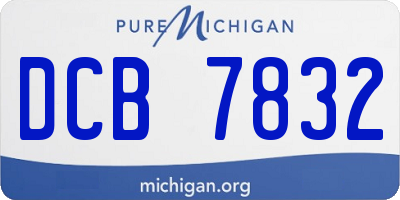 MI license plate DCB7832