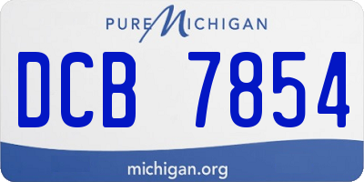 MI license plate DCB7854
