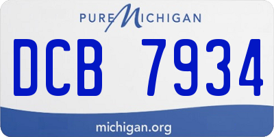 MI license plate DCB7934