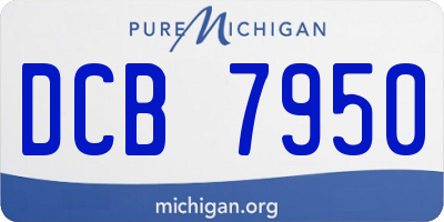 MI license plate DCB7950