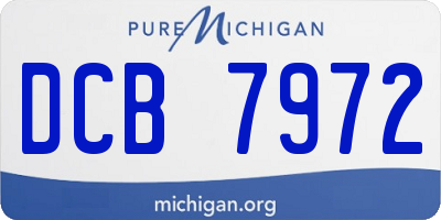 MI license plate DCB7972