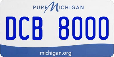 MI license plate DCB8000