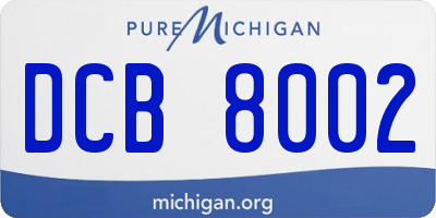 MI license plate DCB8002