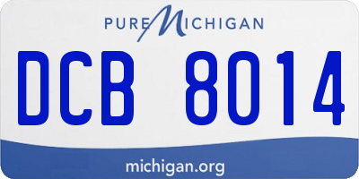 MI license plate DCB8014