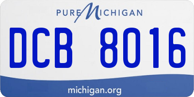 MI license plate DCB8016
