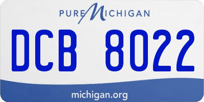 MI license plate DCB8022