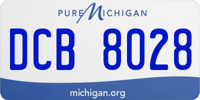 MI license plate DCB8028