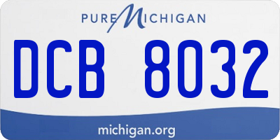 MI license plate DCB8032