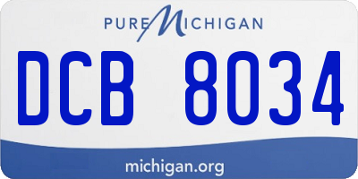 MI license plate DCB8034