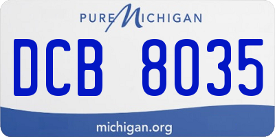 MI license plate DCB8035