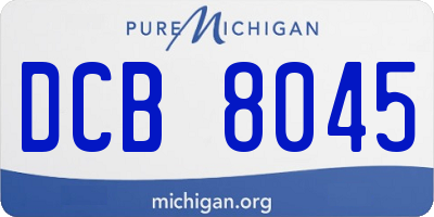 MI license plate DCB8045