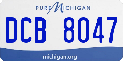 MI license plate DCB8047