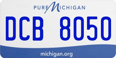 MI license plate DCB8050