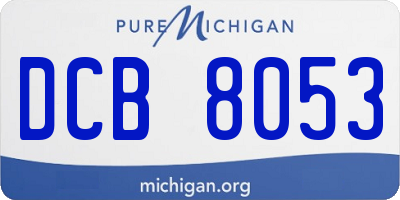 MI license plate DCB8053