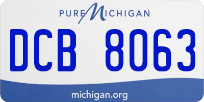 MI license plate DCB8063