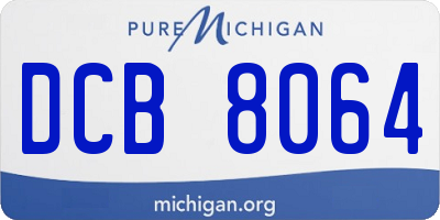 MI license plate DCB8064