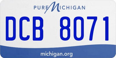 MI license plate DCB8071