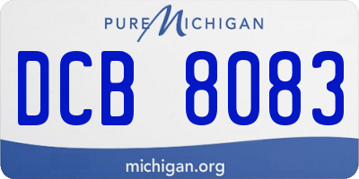 MI license plate DCB8083
